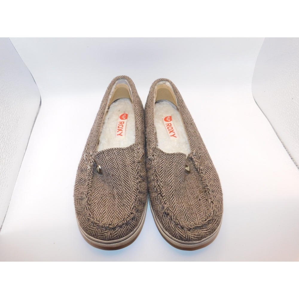 Womens Roxy Piccolo Shoes Size 6 Fur Lined Loafer Flats